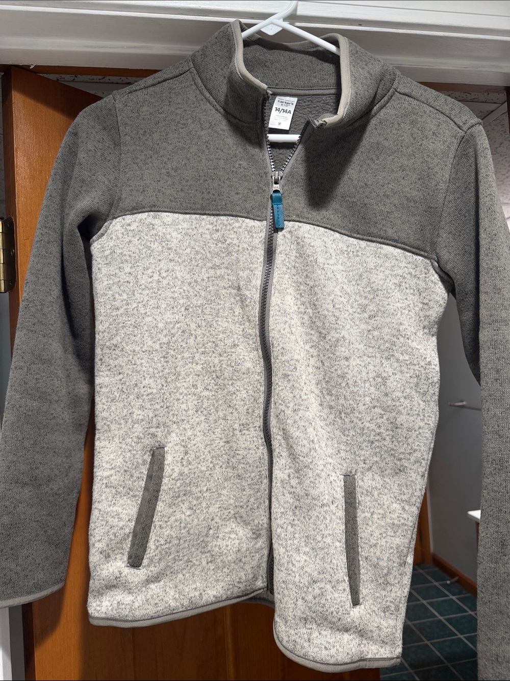 Carter's Two-Tone Gray & Light Gray Full-Zip Shirt Jacket